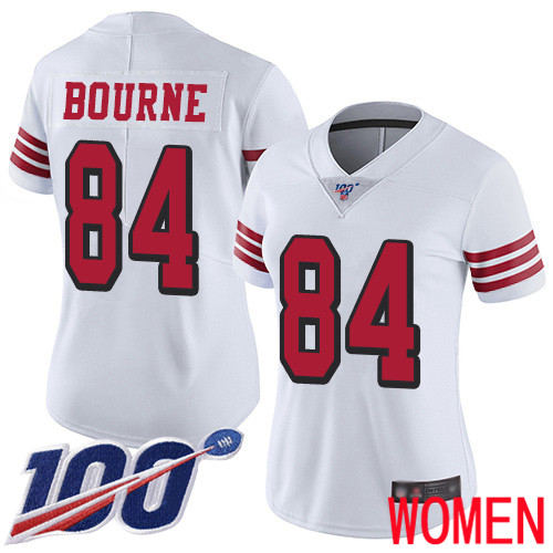 San Francisco 49ers Limited White Women Kendrick Bourne NFL Jersey #84 100th Season Vapor Untouchable